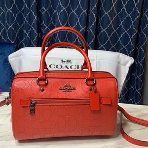Coach 1006 Rowan Satchel Crossbody Bag - Red